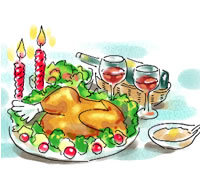 灯りをつけまひょローソクに・・・チキンをたべまひょ七面鳥・・・今日は楽しいクリスマス♪