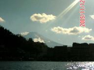 富士山に後光が・・・