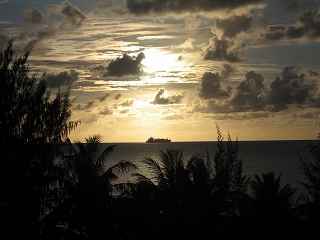 ベランダからの夕日