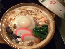 ひとり用土鍋で鍋焼きうどん