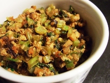 大根菜と椎茸入鶏そぼろ