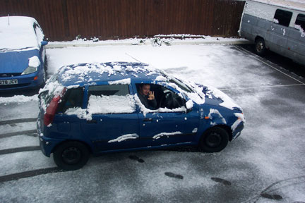 雪の朝の運転