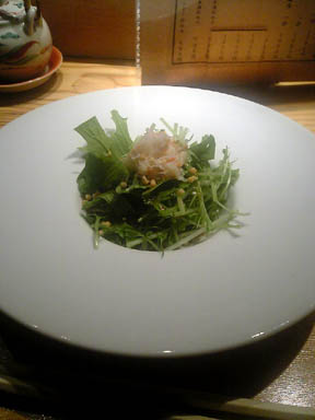 水菜とカニのサラダ