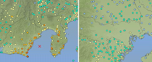 8/11地震地域