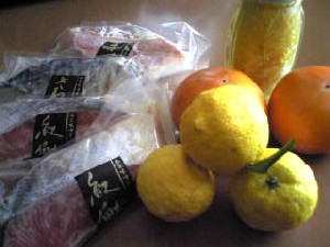 柿・ゆず・西京漬け、柚子茶