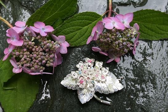 アジサイの花が３輪