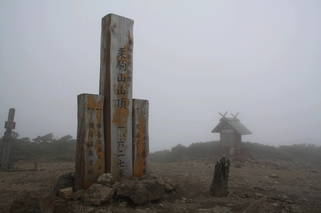 頂上は雲の中～～
