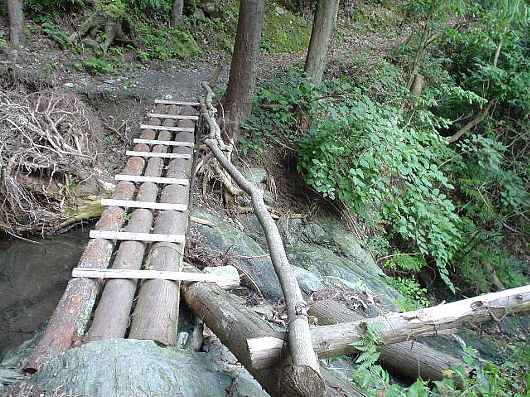 登り・丸木橋