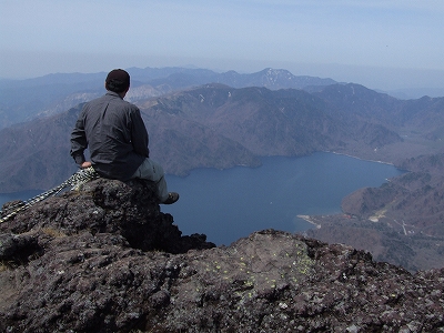 男体山山頂にて