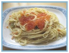 蟹いくらパスタ