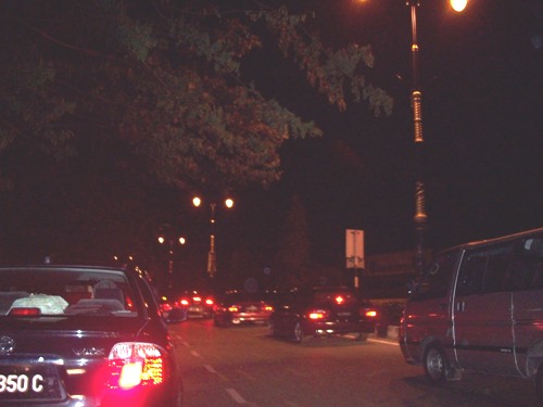 路が込んでます