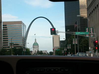 St. Louis Gateway Arch from Downtown