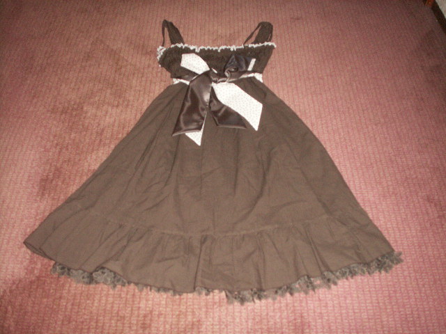 シャーリングドットリボンワンピ