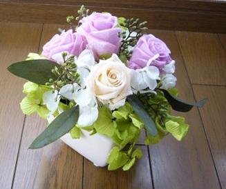 母の日プリザ　パープル