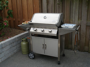 新しいバーベキューセットふたを閉めて