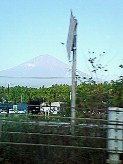車窓から見た富士山
