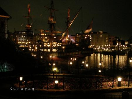 ハーバーに浮かぶ”ルネサンス号”　（夜景モード）