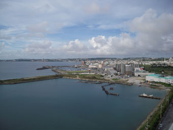 ホテルのベランダから