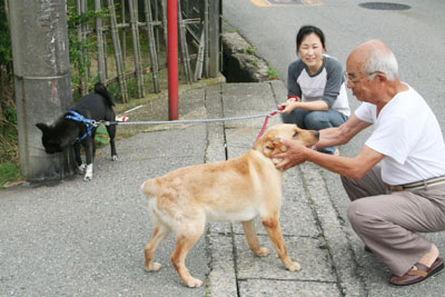 道でであったおじいさんと。