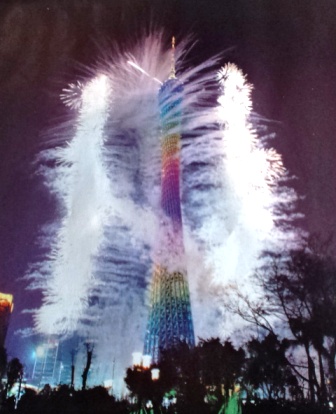 広州タワーの花火