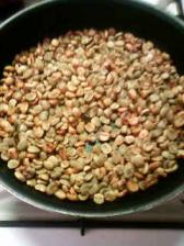 ５分経過生豆