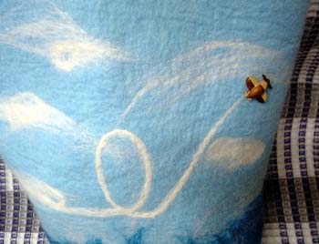 青空と飛行機雲のフェルトバッグ＆ポーチ3