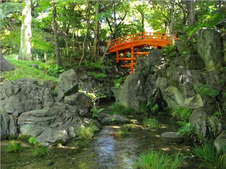 小石川後楽園通天橋と音羽の滝.JPG