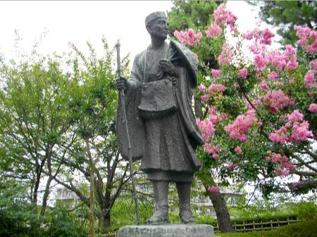 日光街道草加宿松雄芭蕉像.JPG