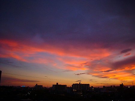 ベランダから夕焼け