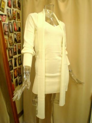 ストール付きニットワンピ