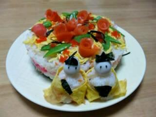 ひな祭り　ケーキ寿司
