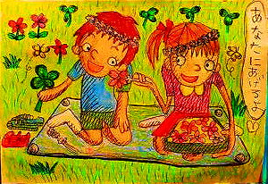 お花でピクニック♪