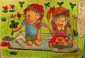 お花でピクニック