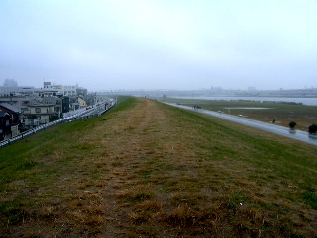 荒川土手雨天１