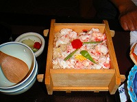 蟹のセイロ蒸しご飯