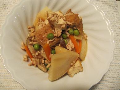 100501筍と厚揚げの鶏そぼろ煮