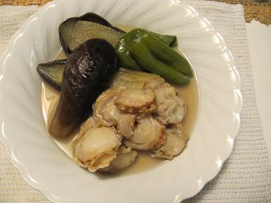 100614なすとホタテの煮物
