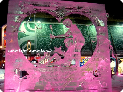 とってもラブリーな氷彫刻