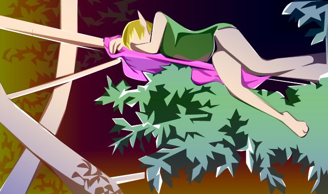 木の上のベッド