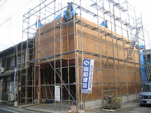 木造３階建て建て方