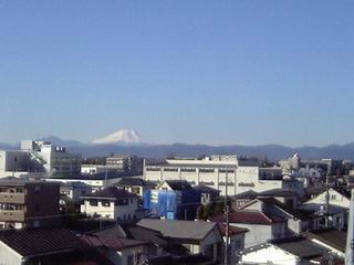 車窓から見える富士山