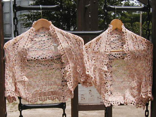 透かし編みのマーガレット《ベージュ系・段染め》5