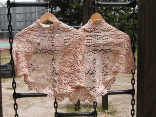 透かし編みのマーガレット《ベージュ系・段染め》6