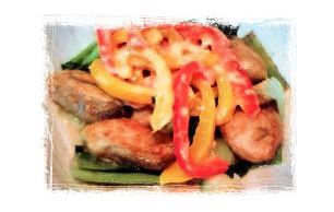 チンゲン菜クリーム煮かき乗せ