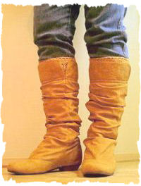 春ブーツ試着