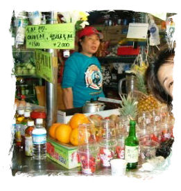 ジュース屋台にて