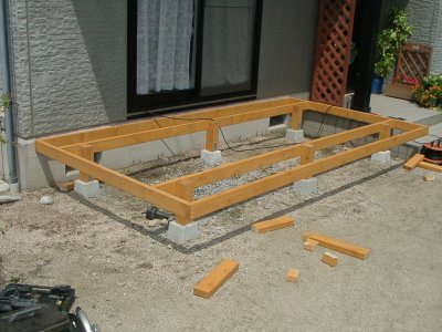 ウッドデッキ基礎1