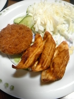 コロッケとチーズ餃子