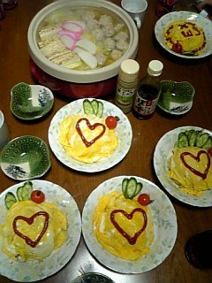 つくね鍋とオムライス☆