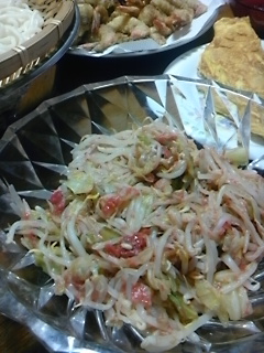 茹で野菜の梅あえ